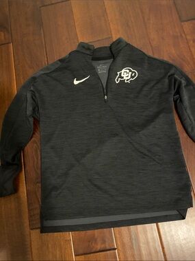 Nike Men’s Black Dri-FIT Quarter-Zip Pullover with White Logos